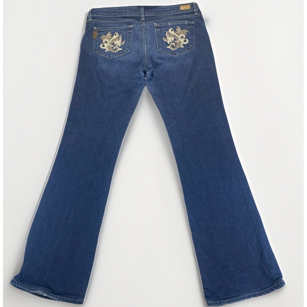 Paige Benedict Canyon Jeans Womens 31 Bootcut Y2K Embroidery USA
